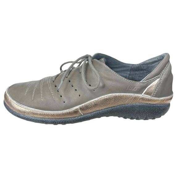 NAOT Women’s Kumara Foggy Gray Leather Lace Up Sneaker Size 40 US 9 - Picture 3 of 10